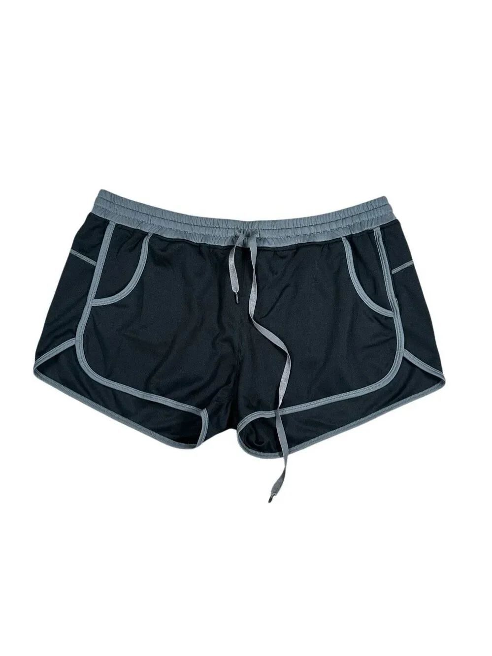 Title Nine Athletic Swim Cover Up 3” Board Shorts Nylon Black/Gray Gorpcore L